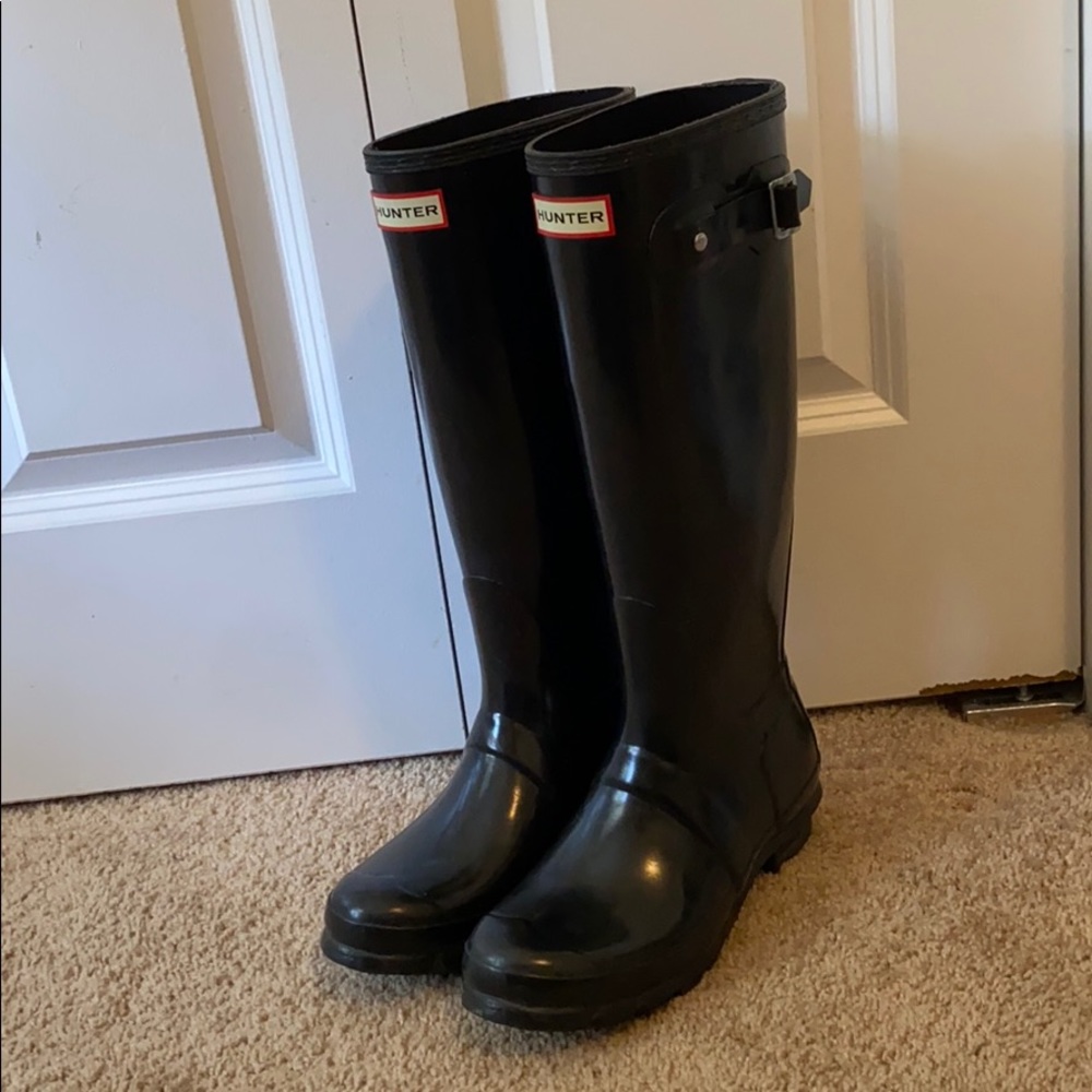Tall Black Gloss Hunter Boot